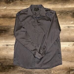 INC Men’s button down dress shirt, dark gray, wrinkle free, size large